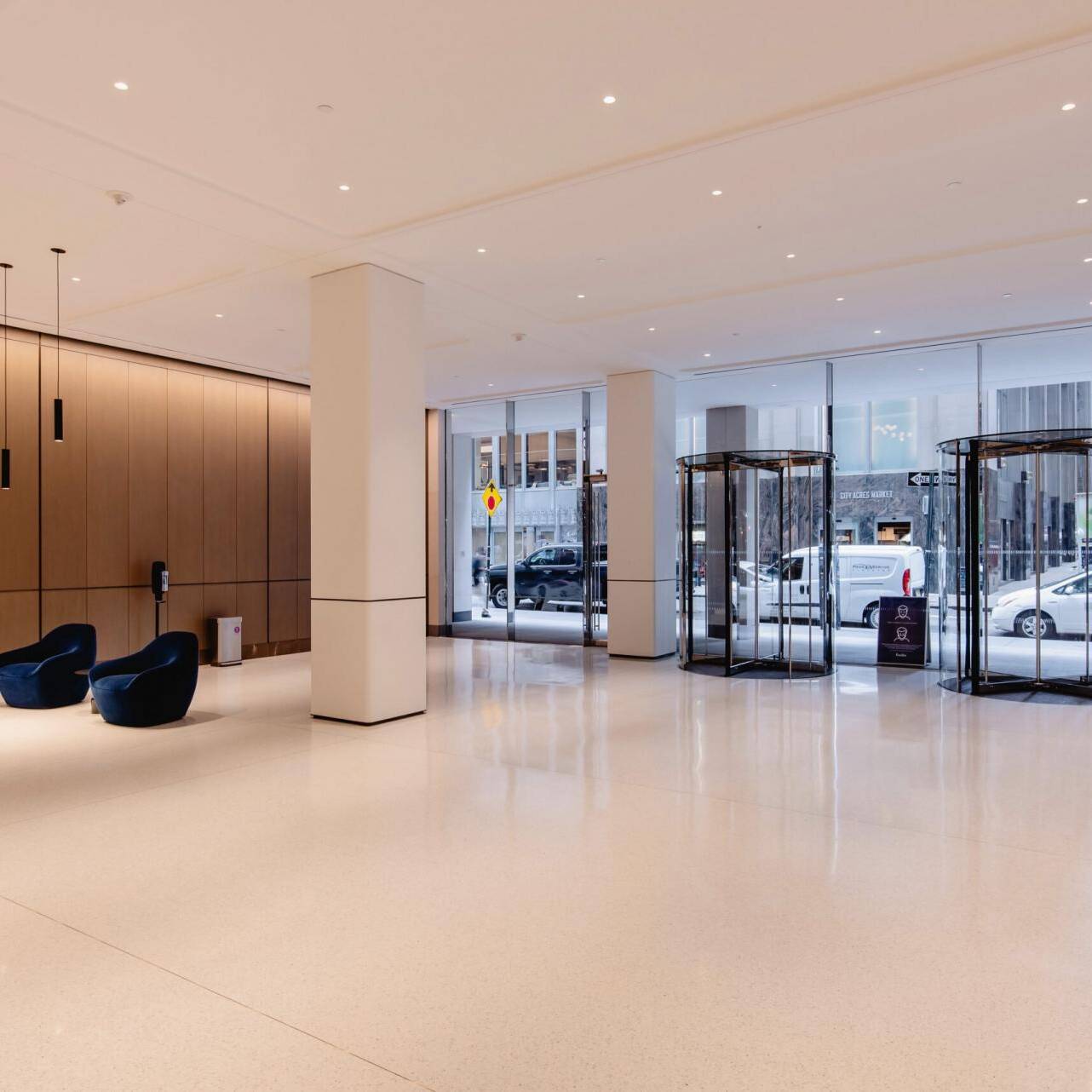 Lobby to a financial building