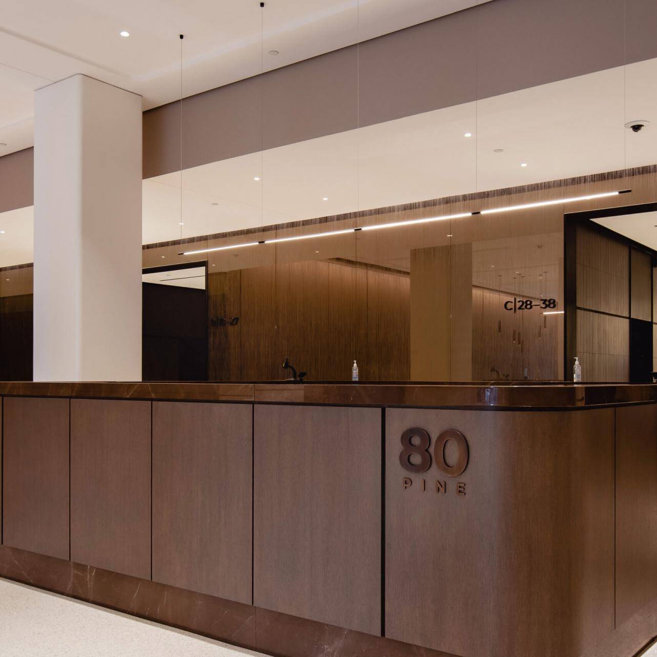 Lobby to a financial building