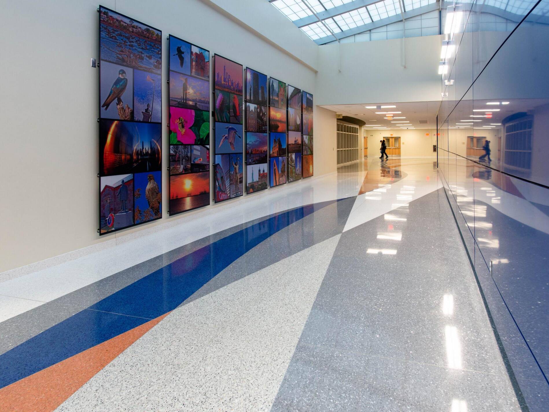 Hallway in a high school