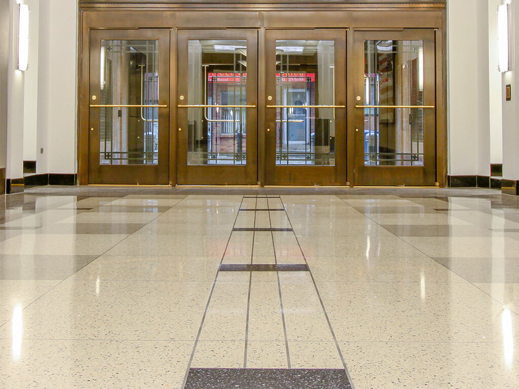 Doors to a lobby