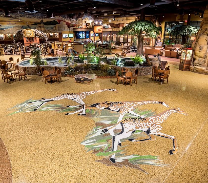 Terrazzo floor with animals
