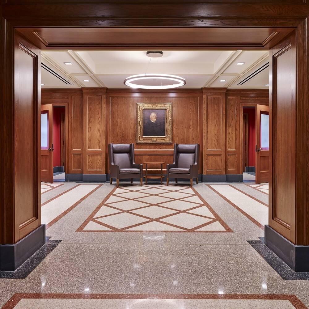 floor with terrazzo design