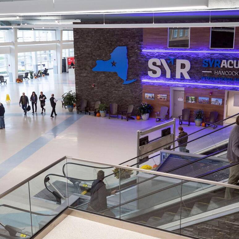 Escalators in an airport