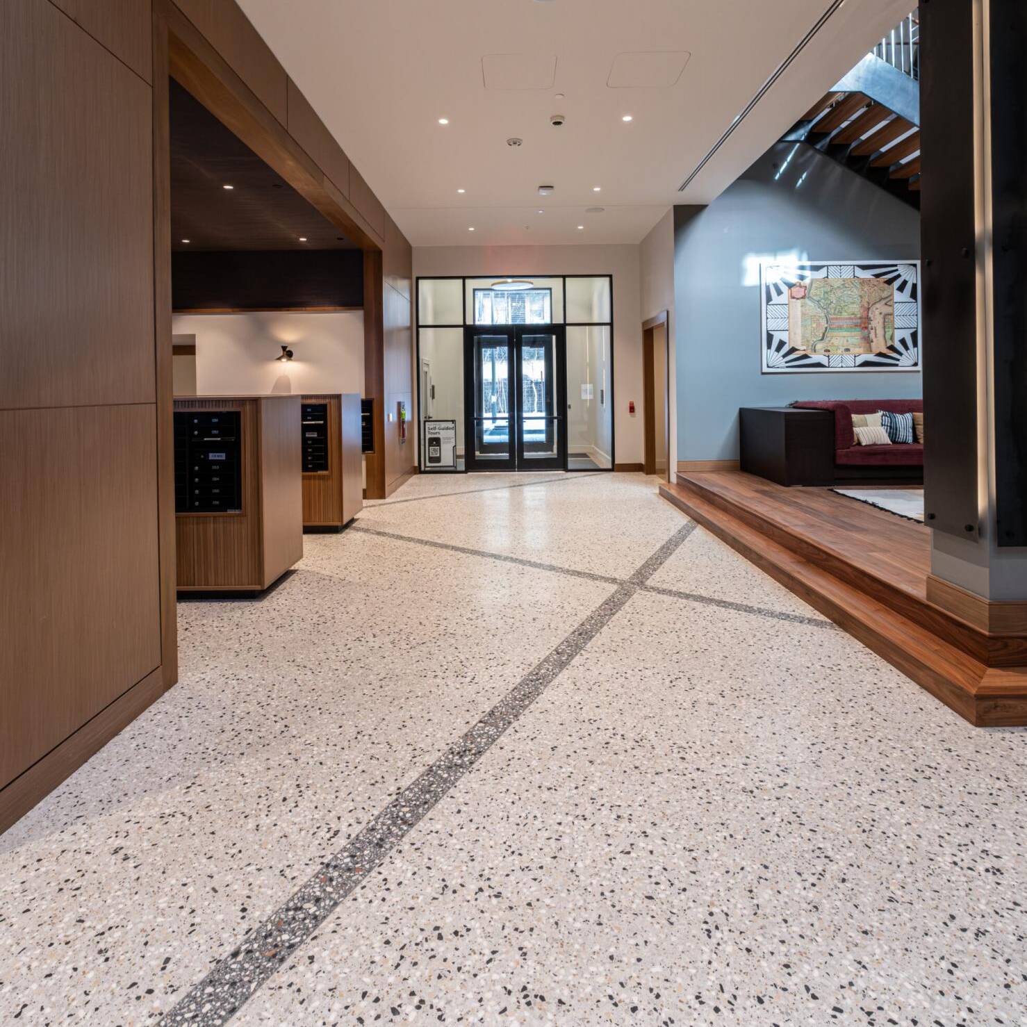 terrazzo design on floor