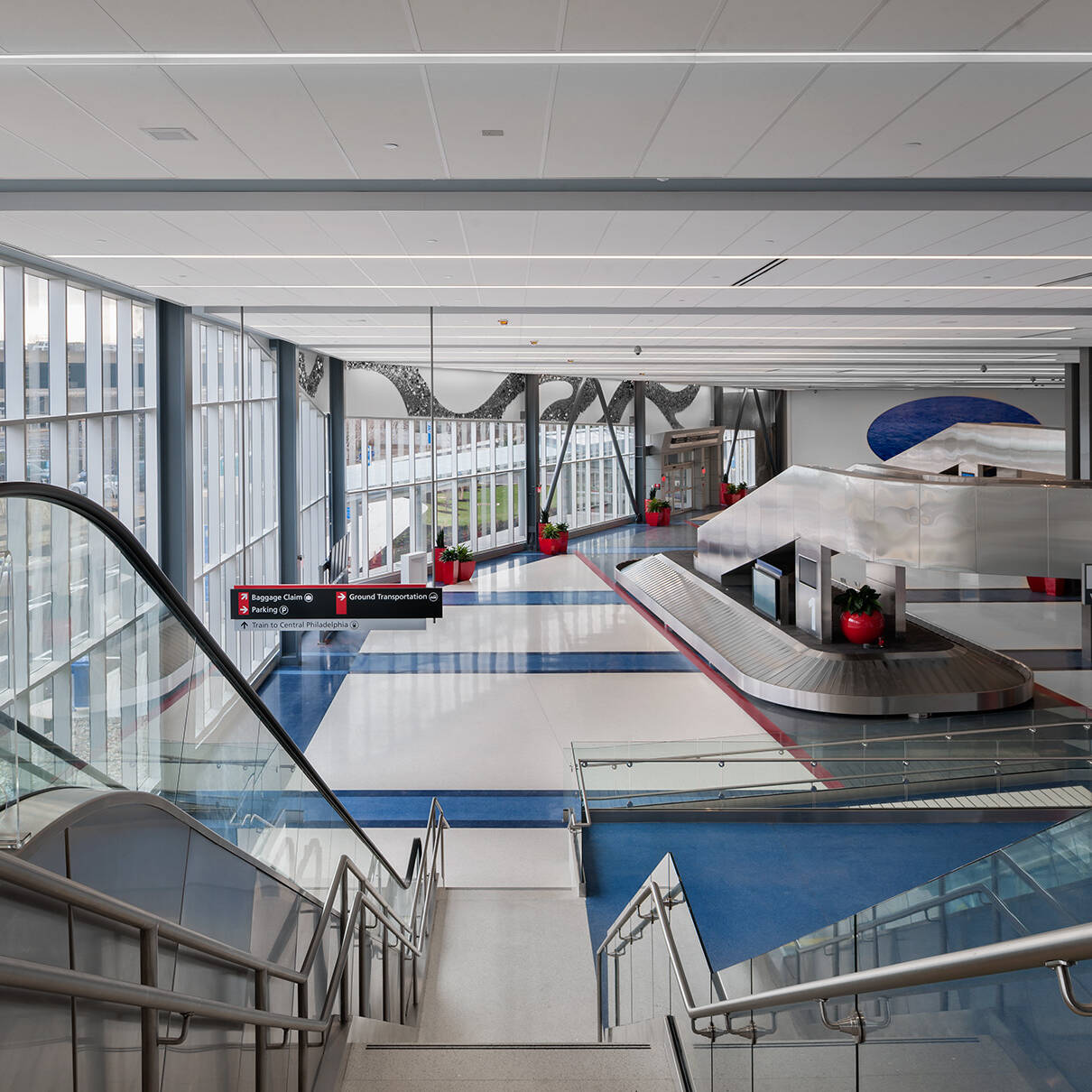 Baggage claim in an airport