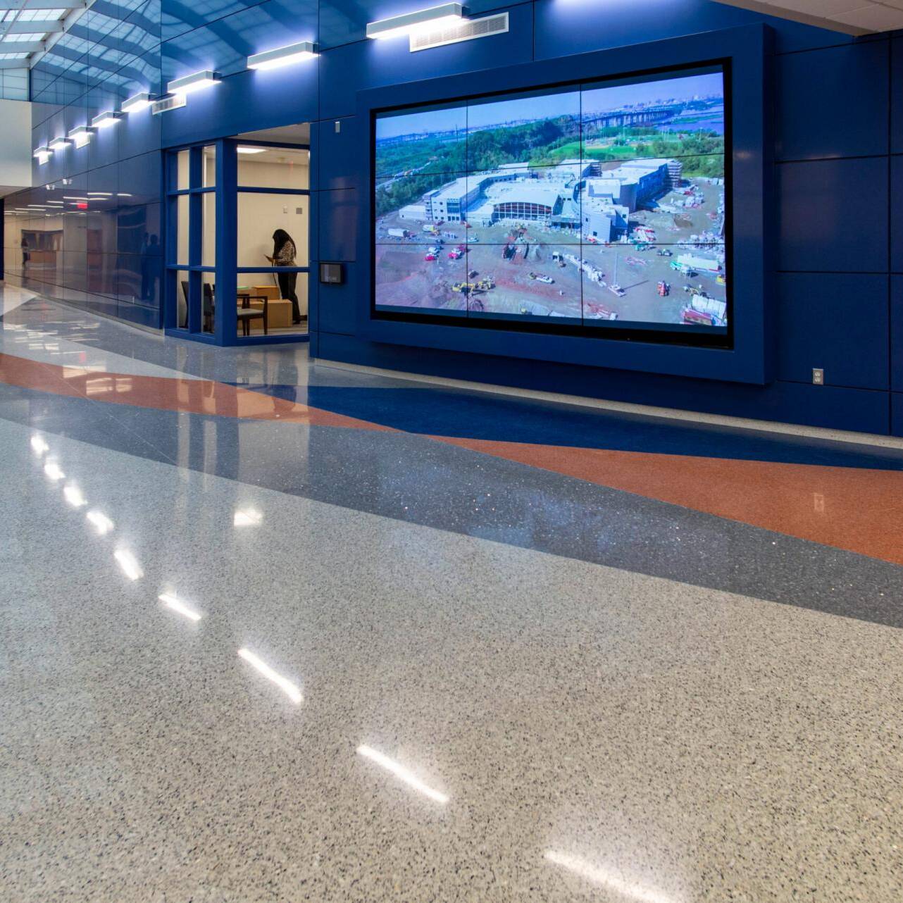 Hallway in a high school