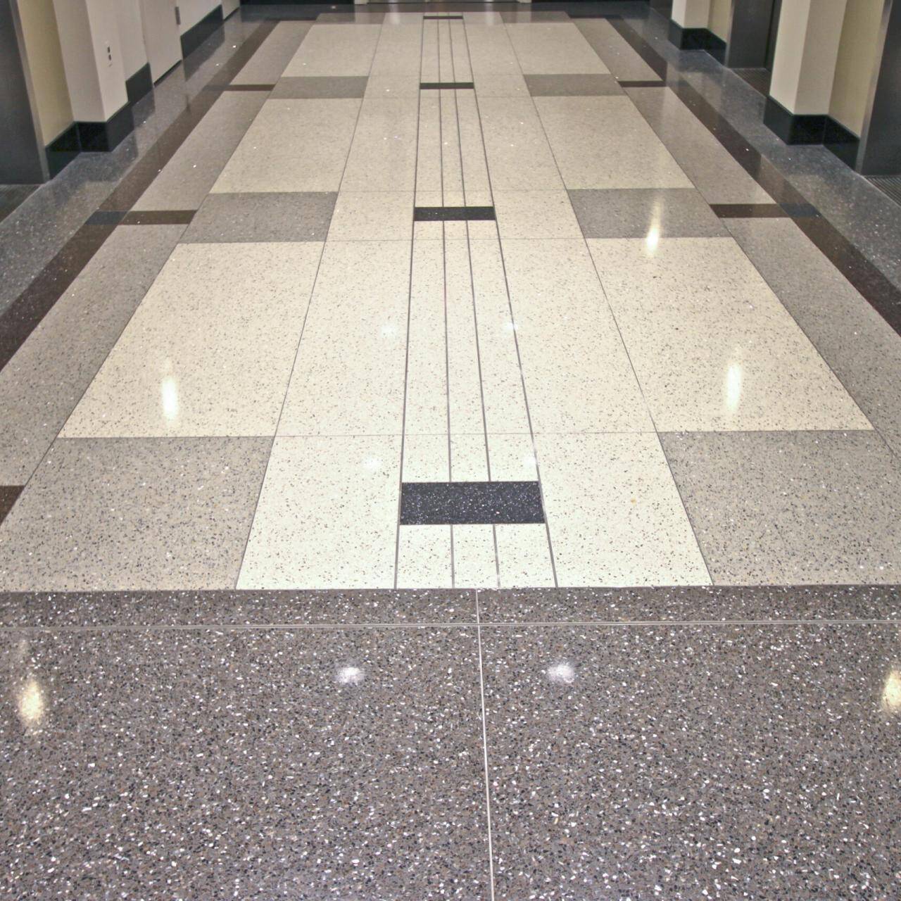 floor with terrazzo design