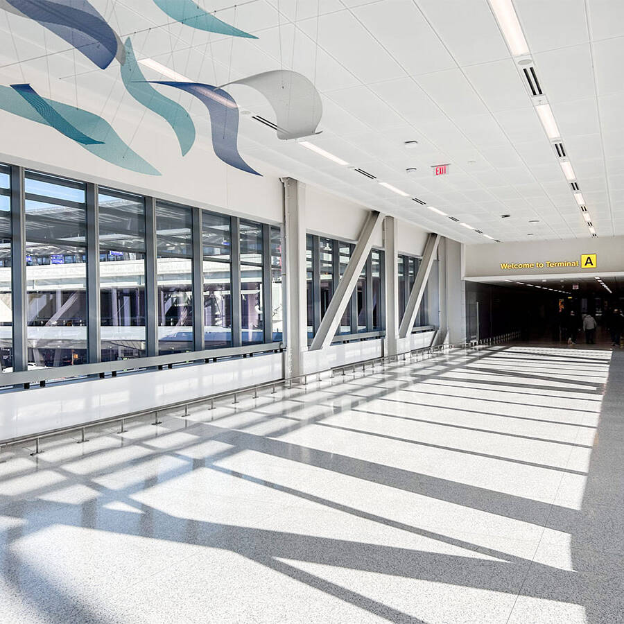 Terrazzo flooring in airport