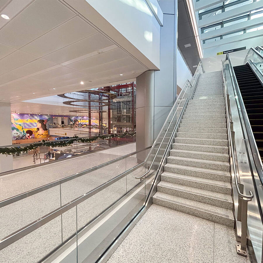Terrazzo flooring in airport