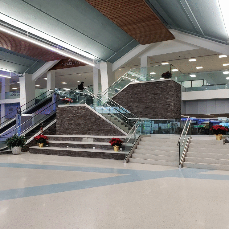 Stairs in an airport