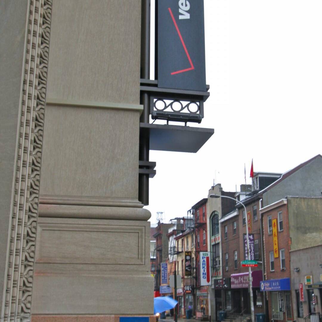 Verizon sign on a street