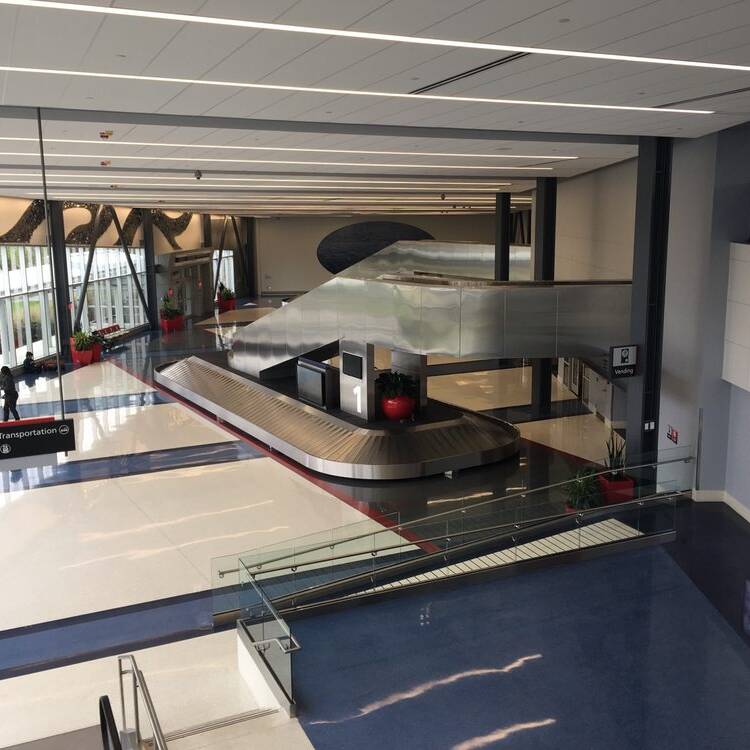 Baggage claim in an airport