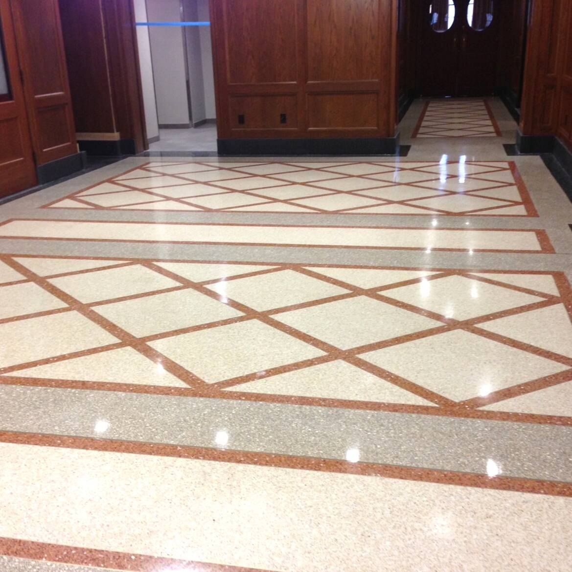 floor with terrazzo design